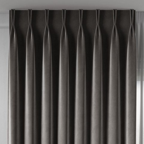 Tkanina dekoracyjna VELVET wysokość 300 cm kolor ciepły ciemny szary Tkanina dekoracyjna VELVET wysokość 300 cm kolor ciepły ciemny szary