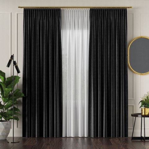 Tkanina dekoracyjna VELVET wysokość 300 cm kolor czarny Tkanina dekoracyjna VELVET wysokość 300 cm kolor czarny