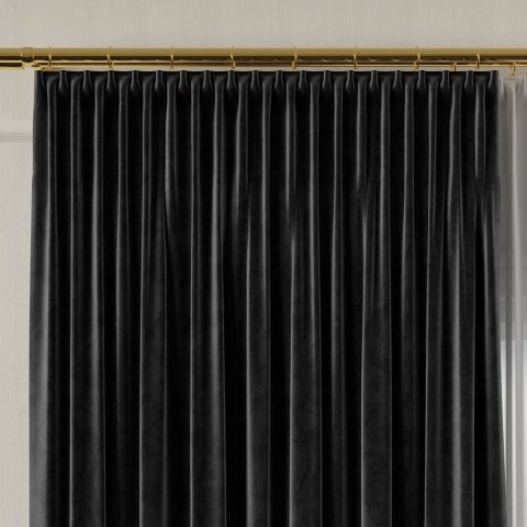 Tkanina dekoracyjna VELVET wysokość 300 cm kolor czarny Tkanina dekoracyjna VELVET wysokość 300 cm kolor czarny