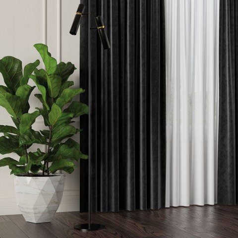 Tkanina dekoracyjna VELVET wysokość 300 cm kolor czarny Tkanina dekoracyjna VELVET wysokość 300 cm kolor czarny