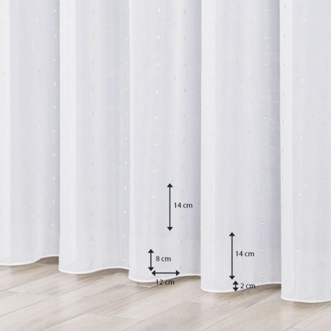 Firanka fantazyjna z ołowianką 002587 wysokość 300 cm kolor biały ze złotym lurexem Firanka fantazyjna z ołowianką 002587 wysokość 300 cm kolor biały ze złotym lurexem