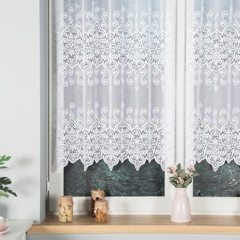 Firanka żakardowa na metry 018495 wysokość 120 cm kolor biały