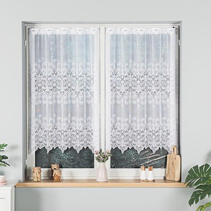 Firanka żakardowa na metry 018495 wysokość 120 cm kolor biały