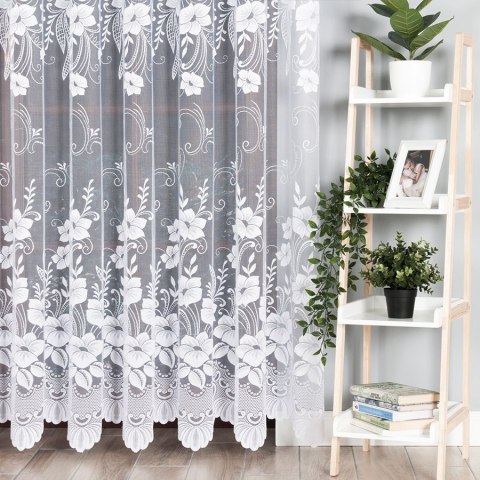 Firanka żakardowa 018041 wysokość 200 cm kolor biały