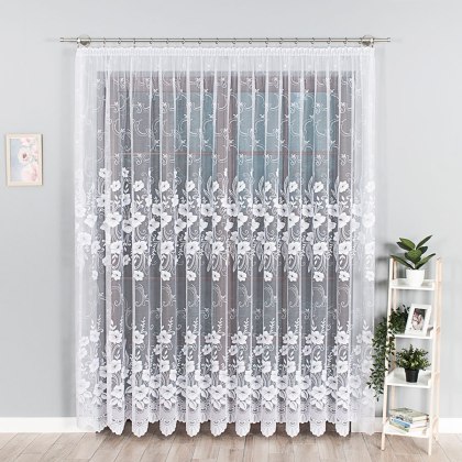 Firanka żakardowa na metry 018041 wysokość 200 cm kolor biały