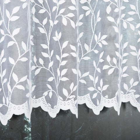 Zazdrostka żakardowa 023058 wysokość 90 cm kolor biały