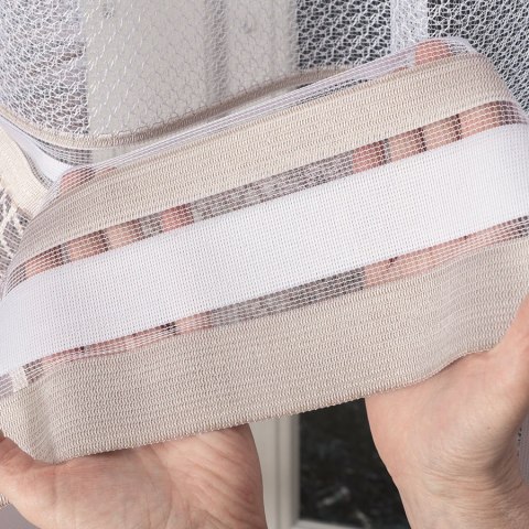 Firanka żakardowa 017834 wysokość 150 cm kolor stare złoto Firanka żakardowa 017834 wysokość 150 cm kolor stare złoto