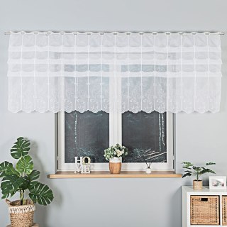 Firanka haftowana panelowa 025044 wysokość 145 cm kolor biały