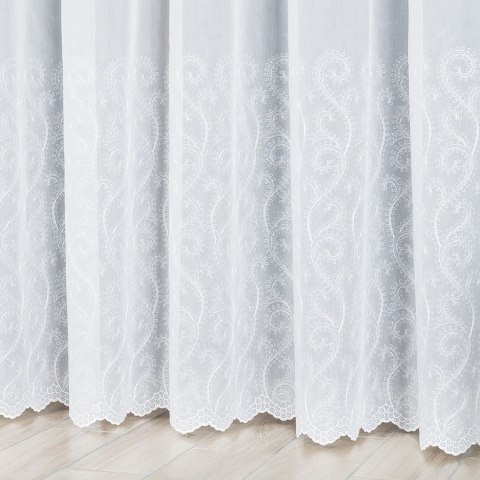 Firanka haftowana 112715 wysokość 280 cm kolor biały