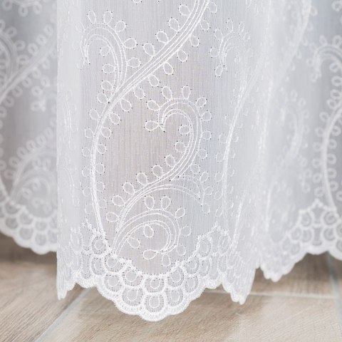 Firanka haftowana 112715 wysokość 280 cm kolor biały
