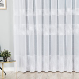 Firanka haftowana 000769 wysokość 250 cm kolor biały