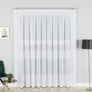 Firanka haftowana 000769 wysokość 250 cm kolor biały