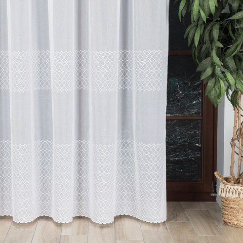 Firanka haftowana 023006 wysokość 280 cm kolor biały Firanka haftowana 023006 wysokość 280 cm kolor biały