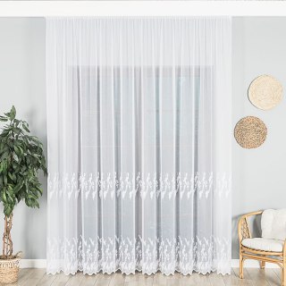 Firanka haftowana 013778 wysokość 280 cm kolor biały