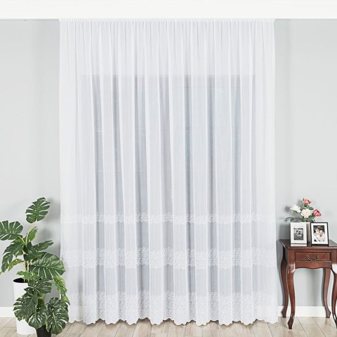 Firanka haftowana 112664 wysokość 280 cm kolor biały
