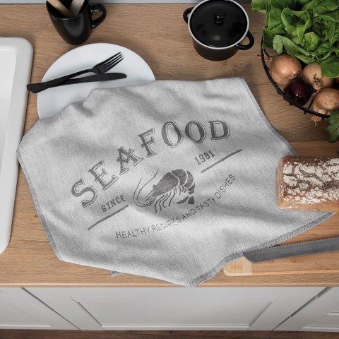 Ścierka kuchenna SEAFOOD 50x70 cm kolor szary Ścierka kuchenna SEAFOOD 50x70 cm kolor szary