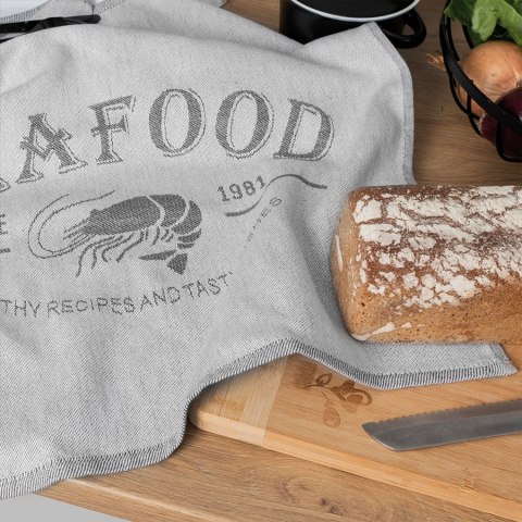 Ścierka kuchenna SEAFOOD 50x70 cm kolor szary Ścierka kuchenna SEAFOOD 50x70 cm kolor szary
