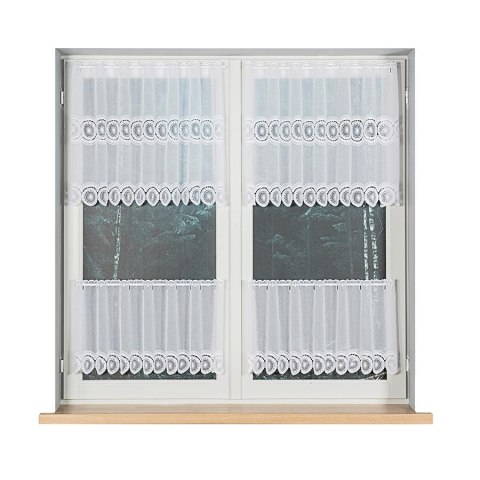 Zazdrostka z aplikacją ze wzorem pasowym, wysokość 60cm, kolor 001 biały - 112831 112769/000/001/000060/1 Zazdrostka z aplikacją ze wzorem pasowym, wysokość 60cm, kolor 001 biały - 112831 112769/000/001/000060/1