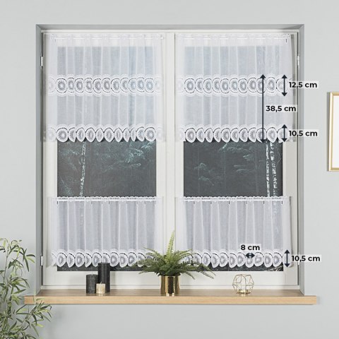 Zazdrostka z aplikacją ze wzorem pasowym, wysokość 60cm, kolor 001 biały - 112831 112769/000/001/000060/1 Zazdrostka z aplikacją ze wzorem pasowym, wysokość 60cm, kolor 001 biały - 112831 112769/000/001/000060/1