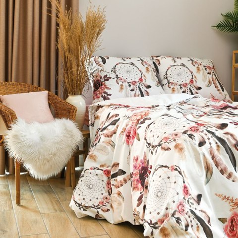 KWIATOWY ŁAPACZ SNÓW, Komplet pościeli PREMIUM z satyny bawełnianej 160x200cm, zadruk dwustronny T20095/SAT/001/160200/1 KWIATOWY ŁAPACZ SNÓW, Komplet pościeli PREMIUM z satyny bawełnianej 160x200cm, zadruk dwustronny T20095/SAT/001/160200/1