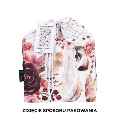 KWIATOWY ŁAPACZ SNÓW, Komplet pościeli PREMIUM z satyny bawełnianej 160x200cm, zadruk dwustronny T20095/SAT/001/160200/1 KWIATOWY ŁAPACZ SNÓW, Komplet pościeli PREMIUM z satyny bawełnianej 160x200cm, zadruk dwustronny T20095/SAT/001/160200/1