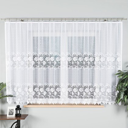 Firanka gotowa żakardowa DEMETRIA 160x400 cm kolor biały