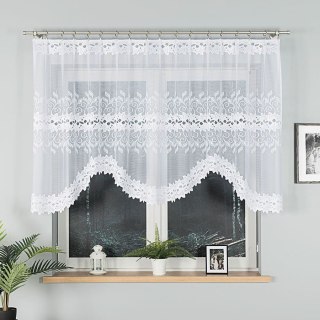 BASTIA Firanka żakardowa gotowa, szerokość 250 x wysokość 120cm, kolor 001 biały 648107/FBL/001/250120/1