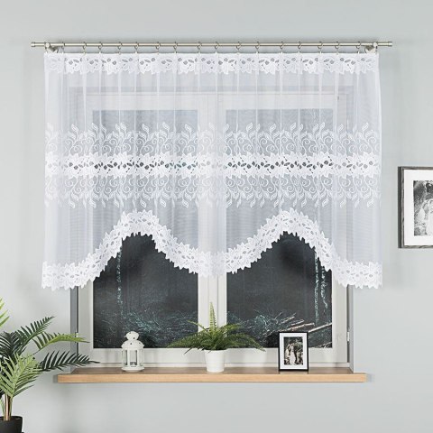 BASTIA Firanka żakardowa gotowa, szerokość 250 x wysokość 120cm, kolor 001 biały 648107/FBL/001/250120/1