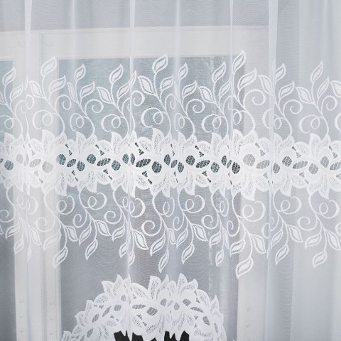 BASTIA Firanka żakardowa gotowa, szerokość 250 x wysokość 120cm, kolor 001 biały 648107/FBL/001/250120/1