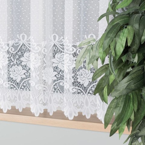 DEMETRIA Firanka żakardowa gotowa na prosto, szerokość 300 x wysokość 160cm, kolor 001 biały 017480/FBP/001/300160/1