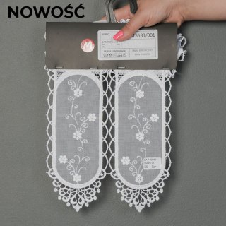 Zazdrostka haftowana panelowa 015583 wysokość 30 cm kolor biały