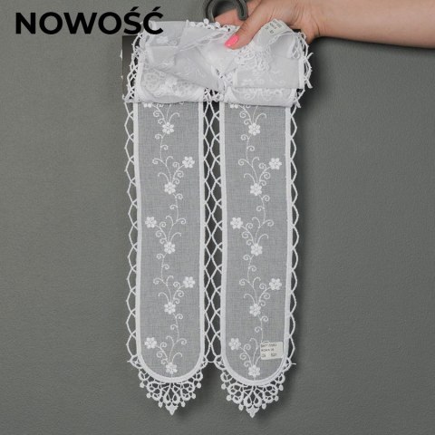 Zazdrostka haftowana panelowa 015583 wysokość 60 cm kolor biały Zazdrostka haftowana panelowa 015583 wysokość 60 cm kolor biały
