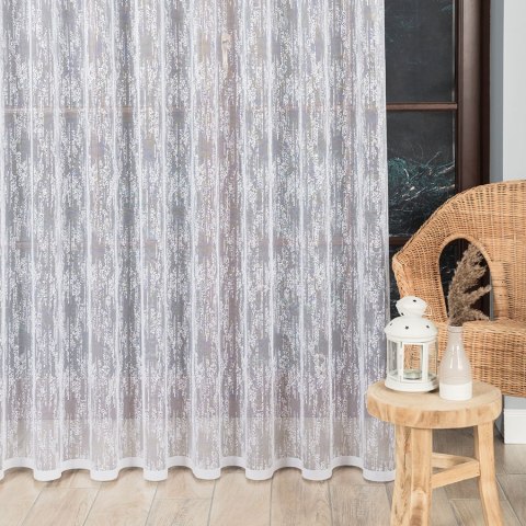 Firanka żakardowa ze wzorem po całości, wysokość 250cm, kolor 001 biały 022626/000/001/000250/1