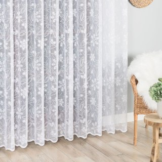 Firanka żakardowa ze wzorem po całości, wysokość 250cm, kolor 001 biały 107099/000/001/000250/1