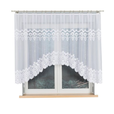 DARIA Firanka żakardowa odpasowana, szerokość 300 x wysokość 140cm, kolor 001 biały 018982/FOL/001/000141/1