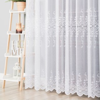 Firanka żakardowa ze wzorem pasowym, wysokość 250cm, kolor 001 biały 054852/000/001/000250/1
