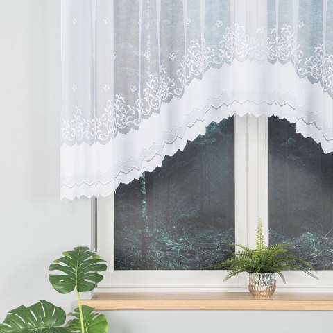 GENOWEFA Firanka żakardowa odpasowana, szerokość 300 x wysokość 120cm, kolor 001 biały 023419/FOL/001/000121/1 GENOWEFA Firanka żakardowa odpasowana, szerokość 300 x wysokość 120cm, kolor 001 biały 023419/FOL/001/000121/1