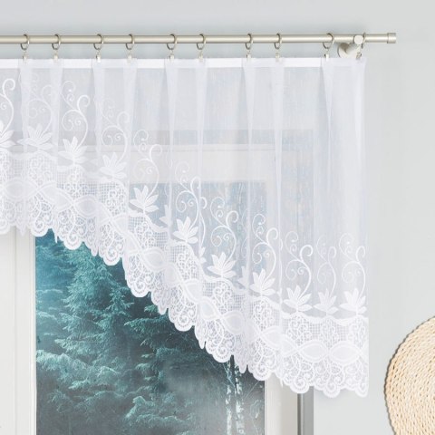 JOWITA Firanka żakardowa odpasowana ze wzorem pasowym, szerokość 300 x wysokość 80cm, kolor 001 biały 018960/FOL/001/000081/1 JOWITA Firanka żakardowa odpasowana ze wzorem pasowym, szerokość 300 x wysokość 80cm, kolor 001 biały 018960/FOL/001/000081/1