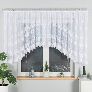 NORA Firanka żakardowa odpasowana, szerokość 400 x wysokość 130cm, kolor 001 biały 023097/FOL/001/000132/1