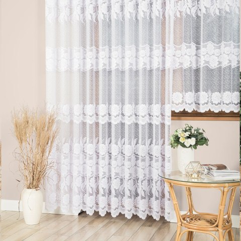 OKSANA Firanka żakardowa gotowa, szerokość 300 x wysokość 250cm, kolor 001 biały 049360/FBP/001/300250/1