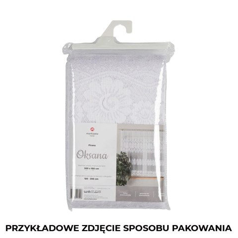 OKSANA Firanka żakardowa gotowa, szerokość 400 x wysokość 160cm, kolor 001 biały 049360/FBP/001/400160/1 OKSANA Firanka żakardowa gotowa, szerokość 400 x wysokość 160cm, kolor 001 biały 049360/FBP/001/400160/1