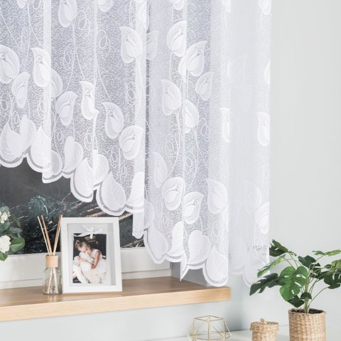 NORA Firanka żakardowa gotowa, szerokość 300 x wysokość 160cm, kolor 001 biały 023097/FBL/001/300160/1