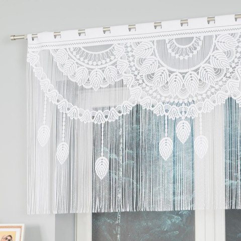 MAHIKA Makrama żakardowa gotowa, szerokość 160 x wysokość 90cm, kolor 001 biały 001475/PBL/001/160090/1 MAHIKA Makrama żakardowa gotowa, szerokość 160 x wysokość 90cm, kolor 001 biały 001475/PBL/001/160090/1