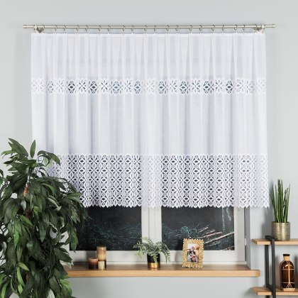 Firanka żakardowa na metry 018869 wysokość 120 cm kolor biały