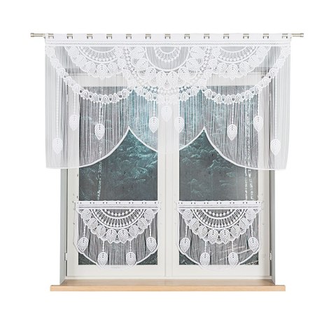 RANI Zazdrostka makramowa żakardowa gotowa, szerokość 60 x wysokość 50cm, kolor 001 biały 001474/PBL/001/060050/1 RANI Zazdrostka makramowa żakardowa gotowa, szerokość 60 x wysokość 50cm, kolor 001 biały 001474/PBL/001/060050/1