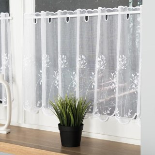 Zazdrostka haftowana ze wzorem pasowym, wysokość 45cm, kolor 001 biały 053801/464/001/000045/1
