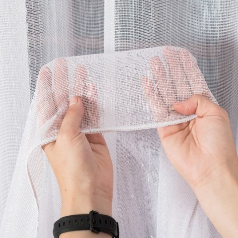 Firanka fantazyjna z ołowianką, wysokość 300cm, kolor 001 biały z błyskiem 001165/OLO/001/000300/1 Firanka fantazyjna z ołowianką, wysokość 300cm, kolor 001 biały z błyskiem 001165/OLO/001/000300/1