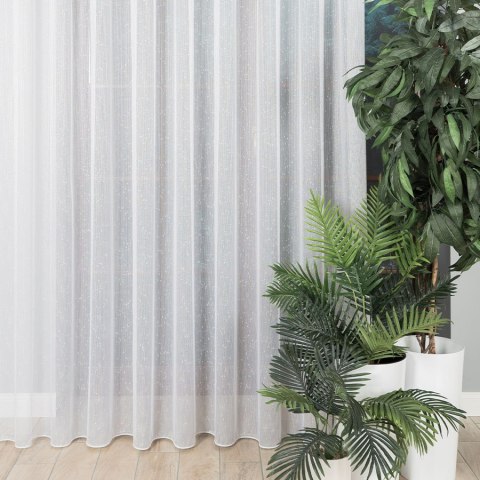 Firanka fantazyjna ze wzorem po całości z ołowianką, wysokość 300cm, kolor 004 biały ze srebrnym 001684/OLO/004/000300/1 Firanka fantazyjna ze wzorem po całości z ołowianką, wysokość 300cm, kolor 004 biały ze srebrnym 001684/OLO/004/000300/1