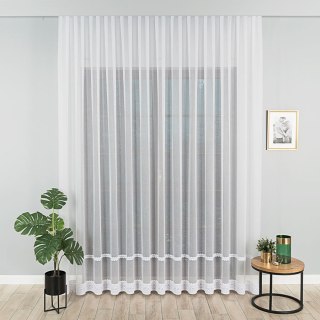 Firanka haftowana ze wzorem pasowym, wysokość 280cm, kolor 001 biały 127111/768/001/000280/1
