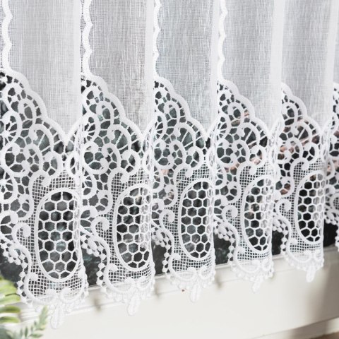 Zazdrostka panelowa z aplikacją, wysokość 40cm, kolor 001 biały 163259/000/001/000040/1 Zazdrostka panelowa z aplikacją, wysokość 40cm, kolor 001 biały 163259/000/001/000040/1